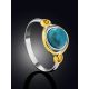 Bicolor Silver Turquoise Ring, Ring Size: 6.5 / 17, image , picture 2