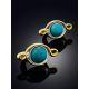 Chic Bicolor Silver Turquoise Earrings, image , picture 2