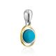 Chic Bicolor Silver Turquoise Pendant, image , picture 4