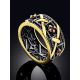 Woven Celtic Design Silver Crystal Ring, Ring Size: 5.5 / 16, image , picture 2