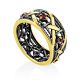 Woven Celtic Design Silver Crystal Ring, Ring Size: 5.5 / 16, image 