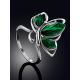 Leaf Motif Silver Reconstituted Malachite Ring, Ring Size: 8.5 / 18.5, image , picture 2