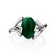 Chic Silver Reconstituted Malachite Ring, Ring Size: 7 / 17.5, image , picture 4
