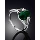 Chic Silver Reconstituted Malachite Ring, Ring Size: 7 / 17.5, image , picture 2