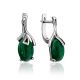 Chic Silver Reconstituted Malachite Earrings, image 