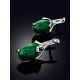 Chic Silver Reconstituted Malachite Earrings, image , picture 2