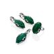 Bright Silver Reconstituted Malachite Ring, Ring Size: 6 / 16.5, image , picture 5