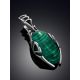 Amazing Silver Reconstituted Malachite Pendant, image , picture 2