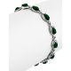 Sleek Silver Reconstituted Malachite Link Bracelet, image , picture 4
