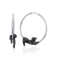 Panther Design Silver Hoop Earrings, image 