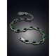 Sleek Silver Reconstituted Malachite Link Bracelet, image , picture 2
