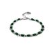 Silver Reconstituted Malachite Link Bracelet, image 