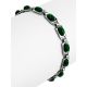 Silver Reconstituted Malachite Link Bracelet, image , picture 4