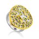 Lion Motif Silver Signet Ring With Green Crystals, Ring Size: 7 / 17.5, image , picture 3