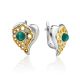 Heart Motif Gilded Silver Amazonite Earrings, image 
