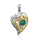 Heart Motif Silver Amazonite Pendant, image 