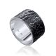 Scale Motif Silver Band Ring, Ring Size: 9 / 19, image 