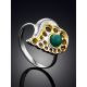 Heart Motif Silver Amazonite Set, Ring Size: 8 / 18, image , picture 2