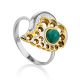 Heart Motif Silver Amazonite Set, Ring Size: 8 / 18, image 