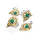 Heart Motif Gilded Silver Amazonite Earrings, image , picture 4
