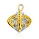 Stingray Motif Gilded Silver Crystal Pendant, image 