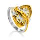 Stingray Motif Gilded Silver Crystal Ring, Ring Size: 8 / 18, image 