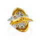 Stingray Motif Gilded Silver Crystal Ring, Ring Size: 9 / 19, image , picture 4