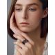 Fabulous Blackened Silver Enamel Stackable Ring The Gothic, Ring Size: 9 / 19, image , picture 4