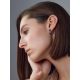 Vintage Style Silver Enamel Half Hoop Earrings The Gothic, image , picture 3