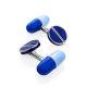 Pill Design Silver Enamel Cufflinks Hippocrates, image 