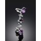 Fashionable Silver Amethyst Ear Climber Cuff, image , picture 2