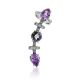 Fashionable Silver Amethyst Ear Climber Cuff, image , picture 4