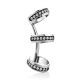 Shimmering Silver Crystal Ear Cuff, image 
