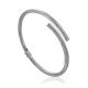 Matte Silver Hinged Bangle Bracelet The Silk, image 