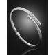 Matte Silver Hinged Bangle Bracelet The Silk, image , picture 2