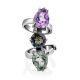 Chic Silver Quartz Amethyst Ear Cuff, image , picture 3