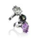 Chic Silver Quartz Amethyst Ear Cuff, image 