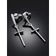 Cross Design Silver Crystal Dangle Earrings, image , picture 2