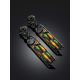 Luminous Blackened Silver Enamel Earrings The Gothic, image , picture 2