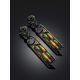 Luminous Blackened Silver Enamel Earrings The Gothic, image , picture 2