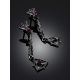 Blackened Silver Enamel Dangle Earrings With Garnet The Gothic, image , picture 2