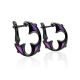 Vintage Style Silver Enamel Half Hoop Earrings The Gothic, image 
