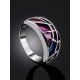 Lustrous Silver Enamel Ring The Gothic, Ring Size: 6 / 16.5, image , picture 2