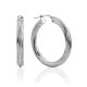 Fashionable Matte Silver Hoop Earrings The Silk, image 
