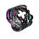 Luminous Blackened Silver Stackable Ring With Garnet  And EnamelThe Gothic, Ring Size: 6.5 / 17, image 
