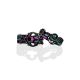 Luminous Blackened Silver Stackable Ring With Garnet  And EnamelThe Gothic, Ring Size: 6.5 / 17, image , picture 4