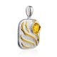 Mix Tone Gilded Silver Amber Pendant, image , picture 3