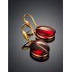 Luminous Gold Amber Fish Hook Earrings The Sangria, image , picture 2
