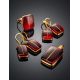 Stunning Gold Amber Ring The Sangria, Ring Size: 8 / 18, image , picture 5