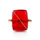 Flawless Design Gold Amber Ring The Sangria, Ring Size: 5.5 / 16, image , picture 3